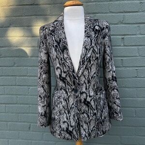 Club Monaco Wool Blazer | Snakeskin Print | Size Small